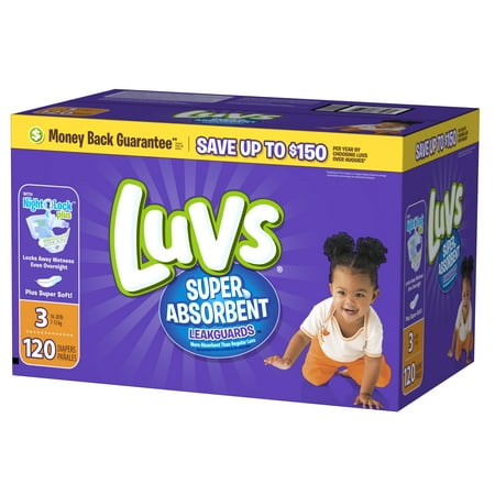 Luvs Super Absorbent Leakguards Newborn Diapers Size 3 120 count