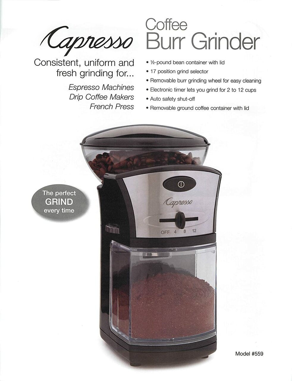 Capresso BURR-GRINDER559.98-RB Burr 