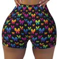 thumbnail image 2 of Gaeub Rainbow Butterfly Print Workout Shorts for Women,Seamless Scrunch Short,Gym Yoga Running Sport Active Exercise Fitness Shorts-Medium, 2 of 8