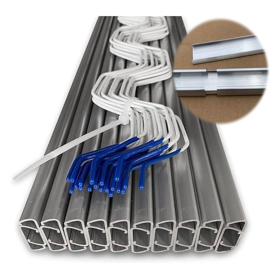 Greenhouse Channel & Wire, C-Channel & Spring Wire Set, Connectors Included, Greenhouse Plastic or Shade Cloth Attachment (10)