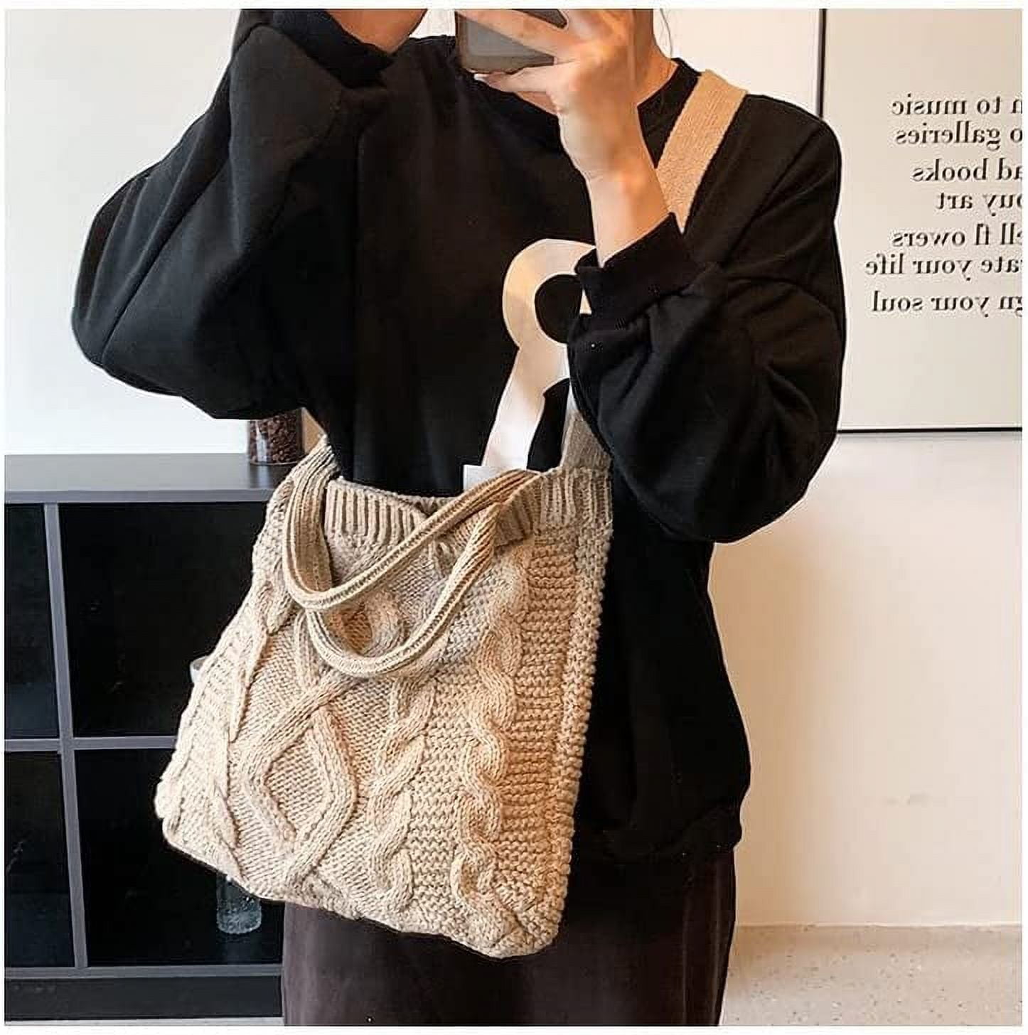 Kukuzhu Bag Tote Bag Aesthetic Accessories Crossbody Bag Crochet Tote Bag School Tote Bag