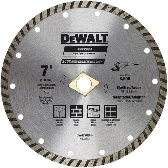 Disco Diamantado Turbo 7 X 7/8 Dewalt Dw47700hp DEWALT DW47700HP