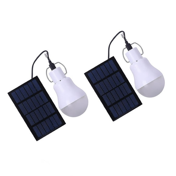 Solar Panel Light Bulb Device 15W Tents Lamps Simple Indoor Outdoor Camping Tent Lamp Lighting Accessory Hanging Lights Devices 2pcs