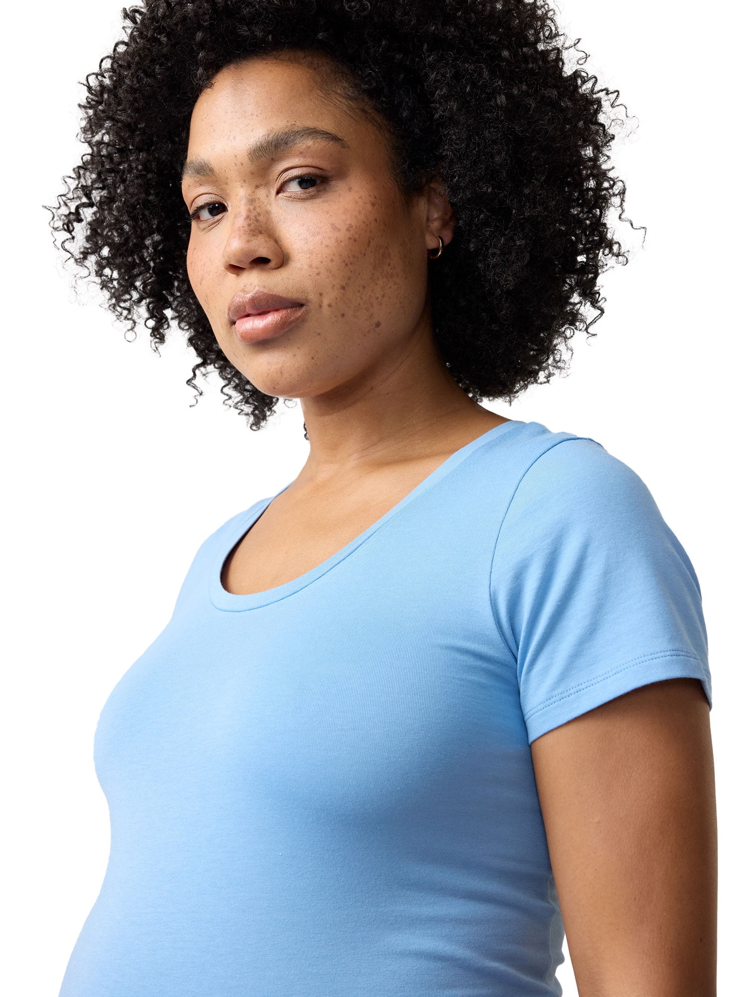Ingrid & Isabel For Every Belly Women's Maternity Short Sleeve Fitted Scoop Tee, Sizes S-XXL