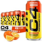 C4 Energy Drink, 200mg Caffeine, Zero Sugar, High-Performance Energy for Pre-Workout, Endurance, and Focus, Orange Slice, 16oz (Pack of 12)