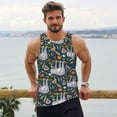 thumbnail image 6 of Pofeuu Cute Sloth Print Men's Workout Tank Tops Sleeveless Muscle Gym Shirt Quick Dry-4X-Large, 6 of 7