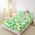 thumbnail image 4 of Manfei Geometric Circle Twin Sheet Sets,Minimalism Geometric Circular Twin Fitted Sheet,Green White Flat Sheet For Girls Boys,Super Cozy Room Decor,3-Piece, 4 of 7