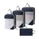 thumbnail image 2 of Juego de bolsas de almacenamiento de compresión de viaje | Juego de cuatro piezas organizador de equipaje | Cubos de embalaje impermeables para ropa y zapatos de nailon | Bolsas de viaje que ahorran, 2 of 6