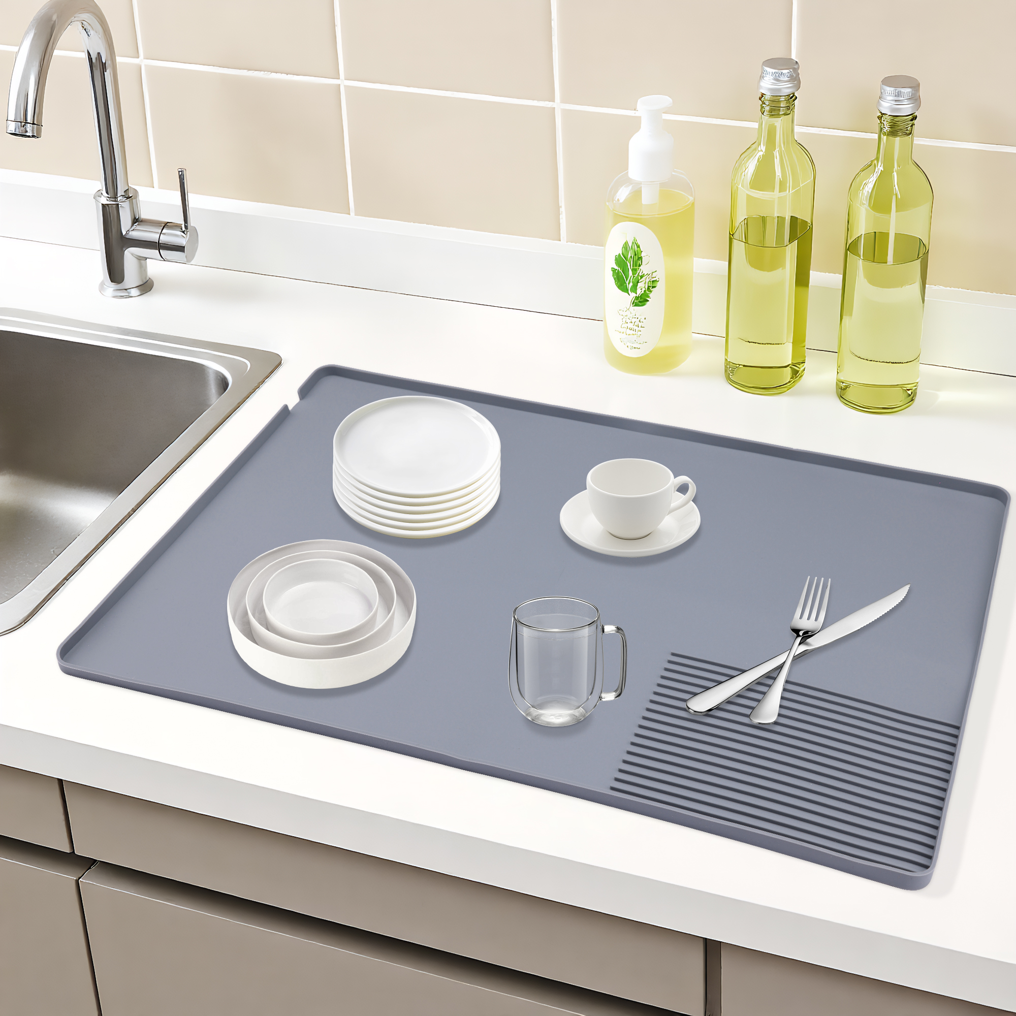 Unique Bargains Removable Bar Mat with Non-Slip Design Gray