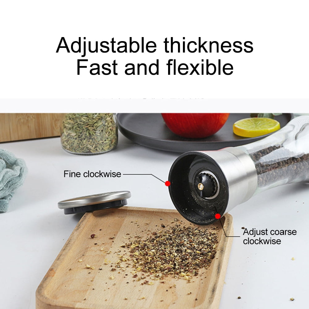 BOLLSLEY Set of 2 Stainless Steel Manual Salt and Pepper Grinder Spice Mill Shakers With Adjustable Coarseness Ceramic Grinding Mechanism Home Kitchen Tool
