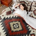 thumbnail image 4 of Feelyou Red Vintage Aztec Bedding Comforter Set 7pcs, Bohemian Triangle Abstract Queen Bedding Sets, Teens Women Men Reversible Queen Sheet Sets, Super Cozy Room Decor, 4 of 8