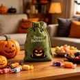 thumbnail image 4 of Voglyf Halloween Burlap Drawstring Gift Bags 5.5X4 Inch, Pumpkin Ghost Print Small Linen Goodie Candy Pouches, Gift Sacks for Thanksgiving Party Favors Trick or Treat Candy Packaging(C), 4 of 8
