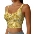 thumbnail image 2 of Fotbe Flower Pattern Womens' Sports Bra Longline Wirefree Padded with Medium Support Sports Moisture-Wicking Workou Vest,Tank Top-Small, 2 of 9