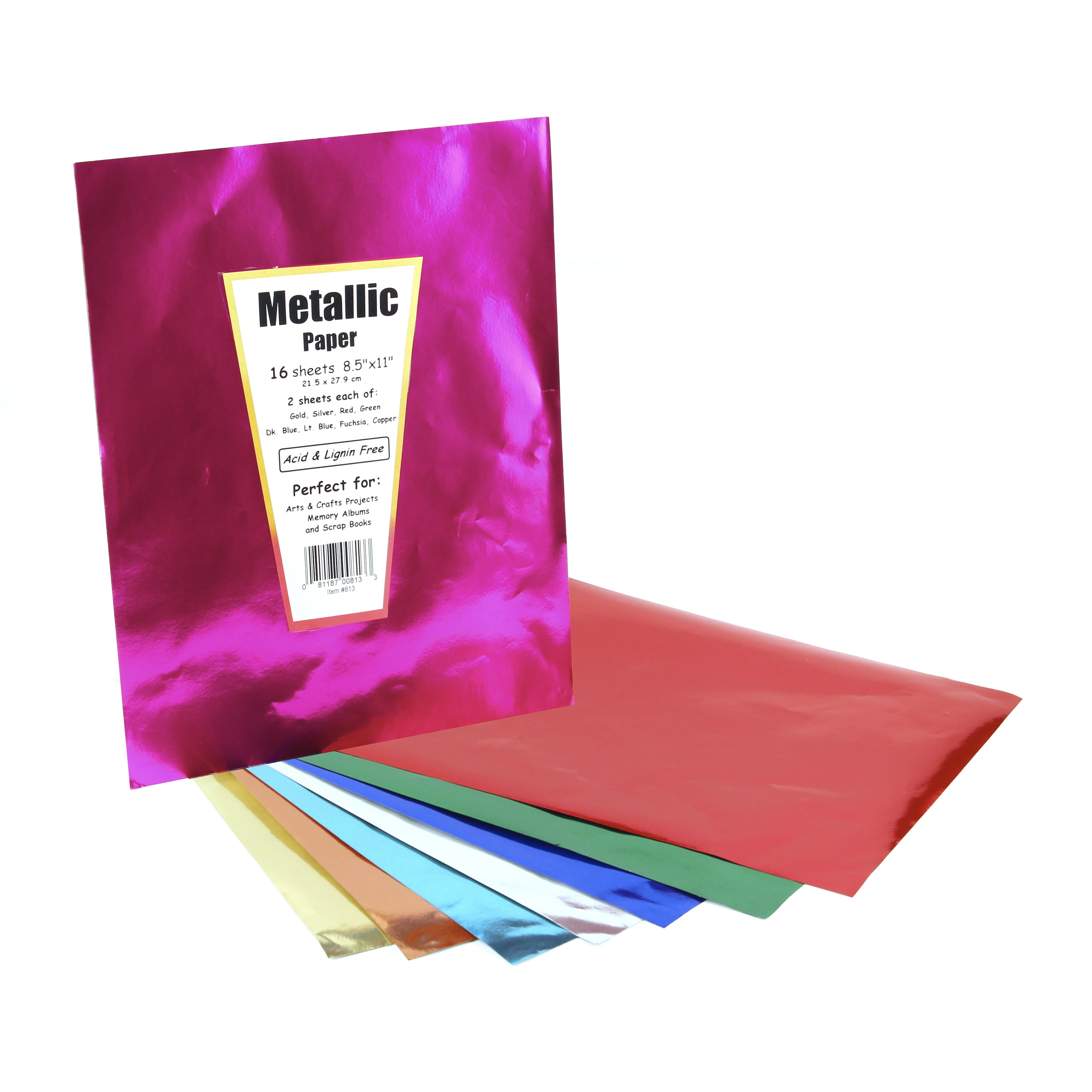 Hygloss Metallic Foil Paper, 8-1/2 x 10 Inches, Assorted Colors, 24 Sheets