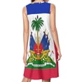 thumbnail image 2 of Haiti Haitian Flag Coat of Arms Red Spring Summer Dresses for Women Fashion T-shirt Dress Casual Sleeveless Loose Sundress with Pockets, 2 of 5