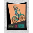 thumbnail image 1 of Geek Tapestry, Motivational Quote Don't Forget to Be Awesome and Hipster Owl Riding a Bike Pattern, Wall Hanging for Bedroom Living Room Dorm Decor, 40W X 60L Inches, Multicolor, by Ambesonne, 1 of 2