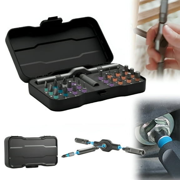 FACEGA 24-in-1 Magnetic Ratchet Screwdriver Set, 2025 Upgraded Multifunction Ratchet Screwdriver Tool with Removable T Handle, 24 in 1 Ratchet Allen Wrench Set for DIY Home Computer Bicycle Repair