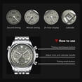 thumbnail image 6 of Poedagar Mens Watch Bussiness Quartz Stainless Steel Waterproof Date Chronograph Male Watches Bracelets, 6 of 6