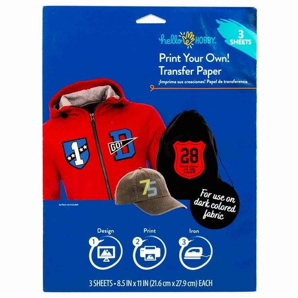 Hello Hobby Print & Transfer Paper Sheets for Dark Colored Cotton