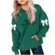 thumbnail image 1 of Camiseta de manga larga con lazo para niños, cuello redondo liso, parte superior lisa, adecuada para niños y niñas, sudadera con capucha para niñas, parte superior de poliéster, 1 of 6