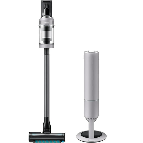 Restored Samsung - Bespoke AI Jet Lite Cordless Stick Vacuum with All-in-One Clean Station - Pebble Gray VS80F28DMP/AA (Refurbished)