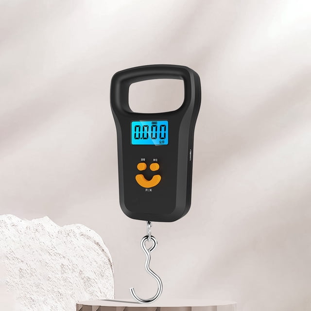 Báscula de pesca digital 110 lb / 50 kg Báscula de peso colgante portátil LCD retroiluminada con gancho, función de tara, bloqueo de datos para la pesca de caza al aire libre de la granja en casa