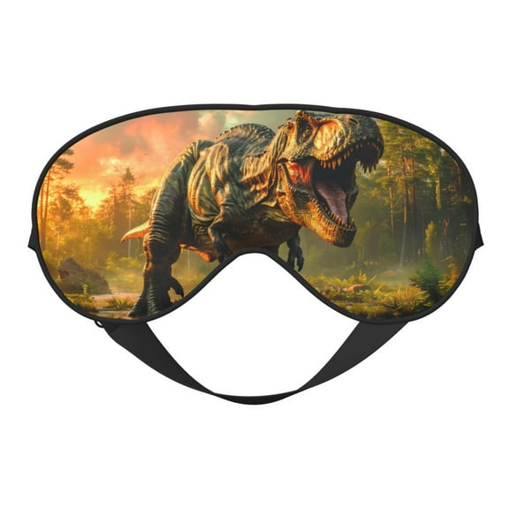 Fuzoiu Realistic Style Forest Dinosaur Print Sleep Masks,Eye Masks with Adjustable Strap for Sleeping,Night Eye Shade for Women Men,Eye Cover for Full Night's Sleep, Travel and Nap
