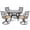 5 Piece (4 Swivel Chairs + 41" Round Table), variant on SOLAURA 41" Round Outdoor Patio Table with 1.57" Umbrella Hole, Metal Outdoor Patio Dining Table for Backyards, Porches, Gardens or Poolside, Black