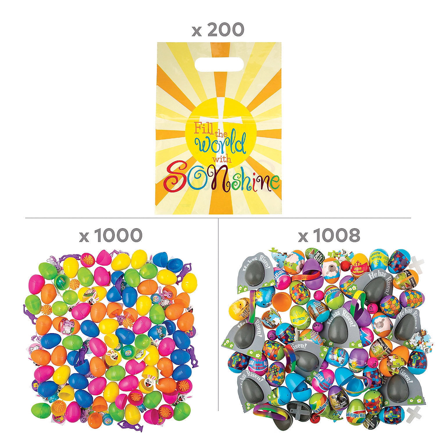Bulk Value Religious Easter Egg Hunt for 200, Party Supplies, Easter, 2208 Pieces