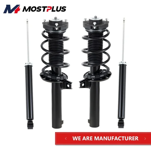 MOSTPLUS 4PCS Front Rear Complete Struts Shock Absorbers for 2009-2017 VW Tiguan 1.4L