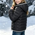 thumbnail image 5 of Spazoro Girls Hooded Puffer Jacket with Pockets, Long Sleeve Solid Color Zip Up Warm Lightweight Winter Outerwear Coat Black Size 1-2T, 5 of 8