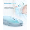 thumbnail image 3 of Bluetooth Mouse - Wireless Dual Mode Mouse (Bluetooth 4.0 + USB), Type C Rechargeable Slim Silent Mice for iPad, Mac, Chromebook, iPhone, Android, Laptop, PC and Computer - Baby Blue, 3 of 7