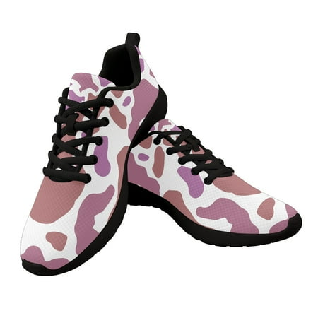 

Hot Sale Mesh Breathable Mens Women Running Shoes Cow Spot Lace-Up Jogging Light Sneakers Outdoor Soft Casual Shoes Plus Size 46
