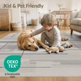thumbnail image 4 of ODIKA 4'x6' Blue Brown Abstract Design Washable Area Rug Modern Geometric Lines and Shapes Pattern for Dorm Room, Small Living Stain Resistant Low Profile, Easy Care, 4 of 7