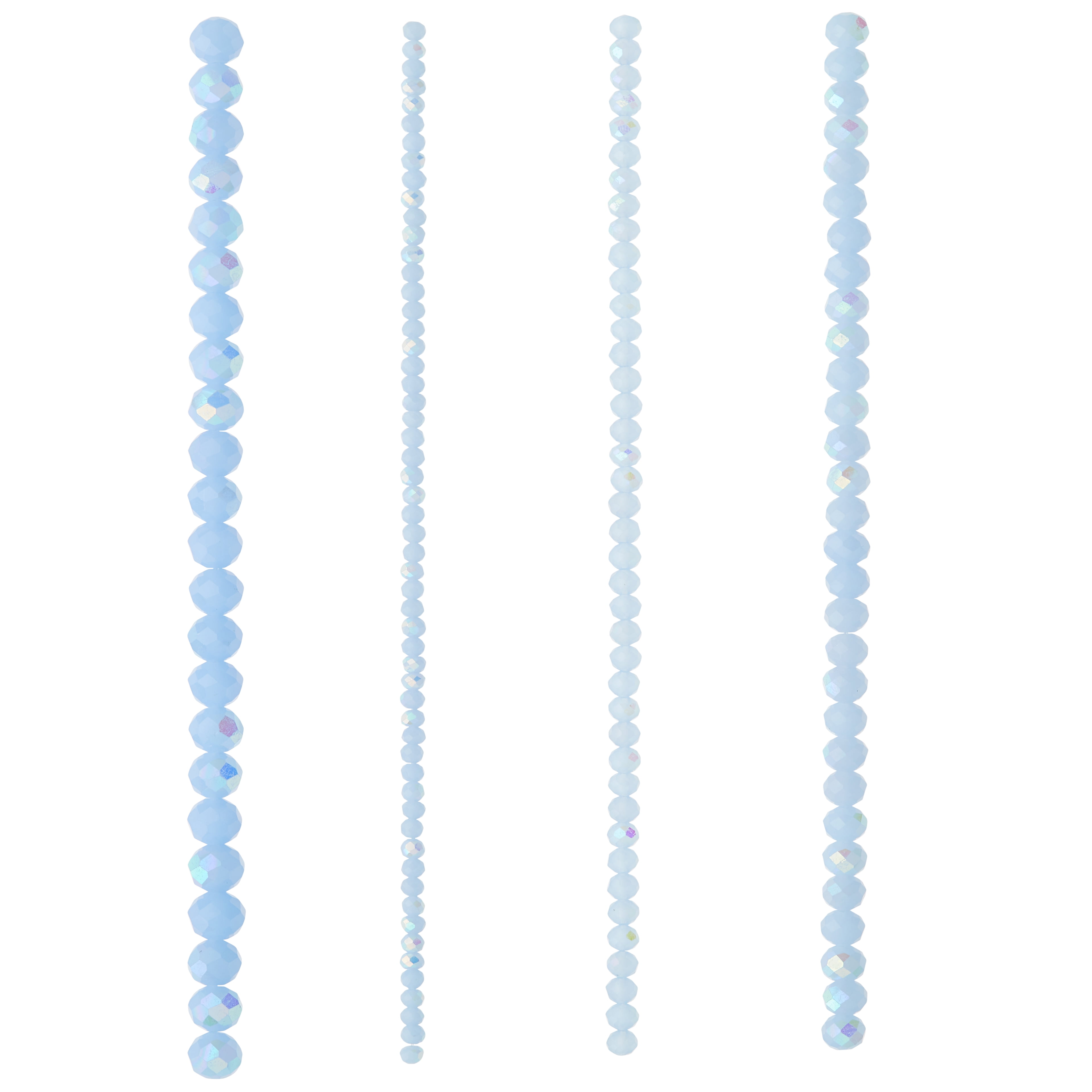 Bead Landing Light Blue Faceted Glass Rondelle Beads, 12 Pack