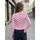 thumbnail image 5 of Blusas de mujer de otoño, manga larga, cuello redondo, estampado de lunares, estilo casual y corte ajustado, ideales para salir., 5 of 6