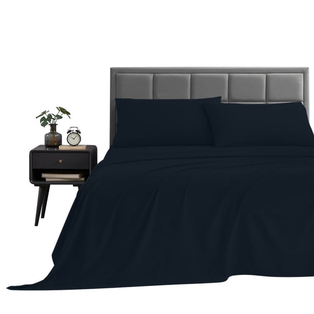 Sábana Queen Size Microfibra Lisa Ultra Suave MARINO
