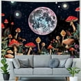 thumbnail image 4 of PRATYUS Mushroom Moon Tapestry Colorful Butterfly Green Plant Botanical Aesthetics Tapestry for Bedroom Black and White Stars Tapestry Wall Hanging for Living Room Dorm Wall Decor,, 4 of 6