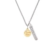 thumbnail image 2 of Delight Jewelry Goldtone I Love You Disc Silvertone Fearless Bar Charm Necklace, 23", 2 of 4