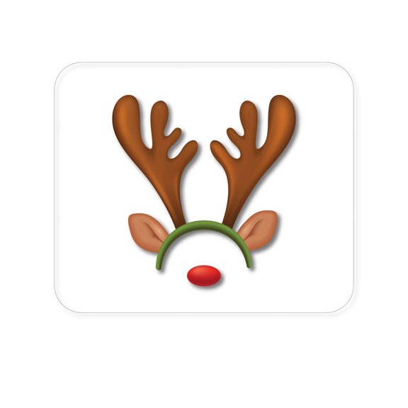 DistinctInk Mouse Pad - 1/4" Foam Rubber - Reindeer Face Christmas