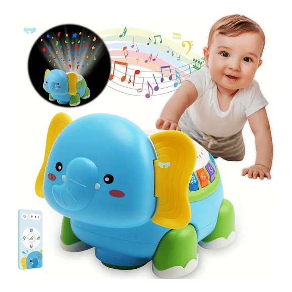 Bebé Elefante De Juguete Con Función De Sensor De Música Xtellar azul