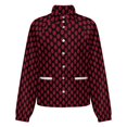 thumbnail image 5 of Jackets for Women Winter Coat Jackets Flannel Stand Collar Jacket(Red On Black Polka Dots,Size:S-4XL), 5 of 7