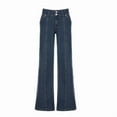 thumbnail image 3 of Women'S Wide Leg Jeans Low Waisted Stretchy Straight Leg Jeans Loose Trendy Denim Pants with Pocket Blue L, 3 of 9