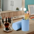 thumbnail image 2 of Leather Makeup Brush Holder Travel Cosmetic Pens Storage Cup Case (Blue), 2 of 9