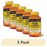 (5 pack) Mason Natural Prune Senna Concentrate - Natural Laxative, 100 Capsules