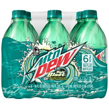 Mtn Dew Baja Blast, 16 oz Bottles, 6 Count