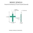 thumbnail image 5 of Rosec Jewels Certified Lab Grown Emerald Cross Pendant with Chain - Religious Necklace - AAAA Grade - Ready to Gift for Christmas, 18K Yellow Gold, 5 of 6