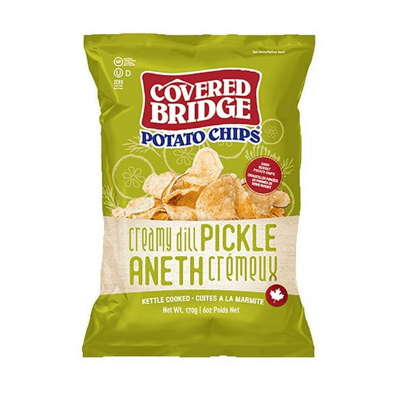 Covered Bridge Creamy Dill Potato Chips, 170g - 12 Pack