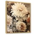 thumbnail image 2 of Designart "Retro Taupe Chrysanthemum Harmony I" Chrysanthemums Floater Framed Canvas Prints, 2 of 5