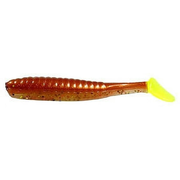 Deadly Dudley Jr. 3" Terror Tail, Copperhead & Chartreuse, 10 Count